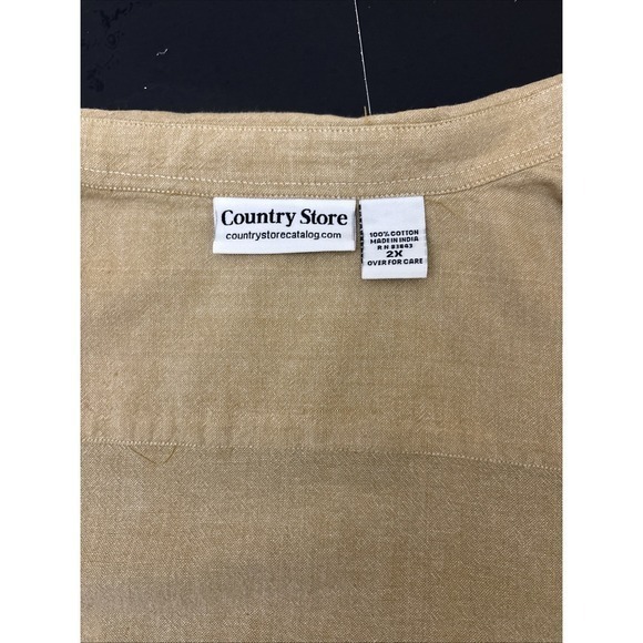 Country Store Women's Tan Button Up Shirt Embroidered Pumpkins Fall Size 2X - Picture 15 of 15
